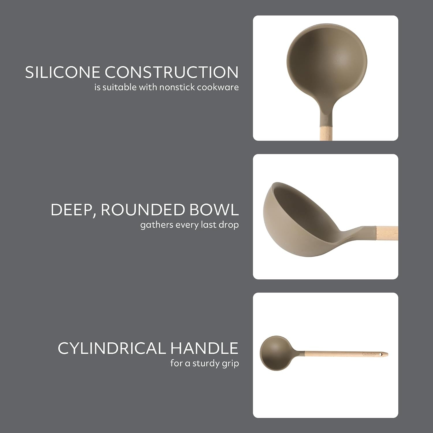 image:imageSur La Table Kitchen Essential Mealcraft Silicone Spatula Juniper GreenTaupe SiliconeBeechwood