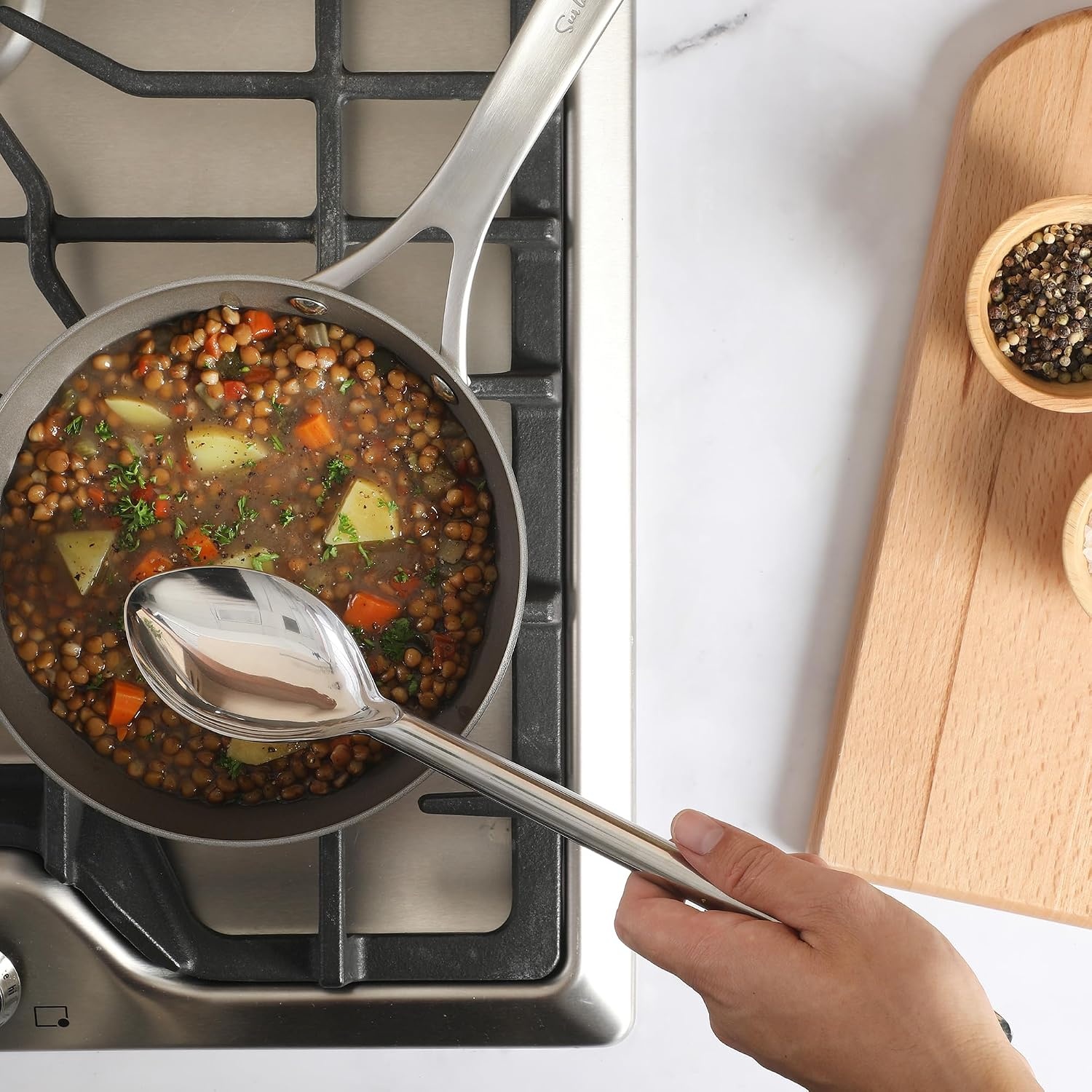 image:imageSur La Table Kitchen Essential Steelhaus Stainless Steel Kitchen SpoonCooking Spoon