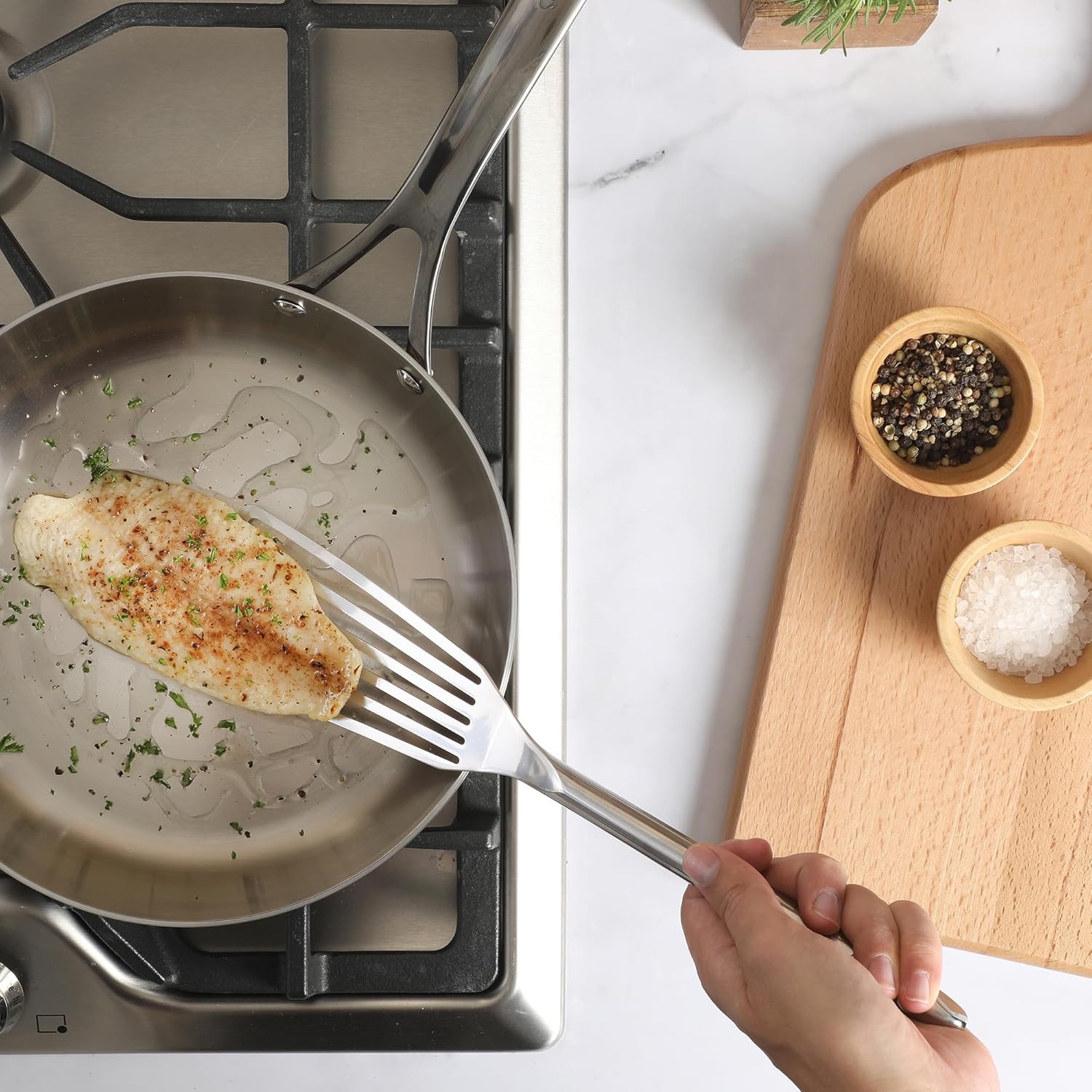 image:imageSur La Table Kitchen Essential Steelhaus Stainless Steel Kitchen SpoonFish Turner