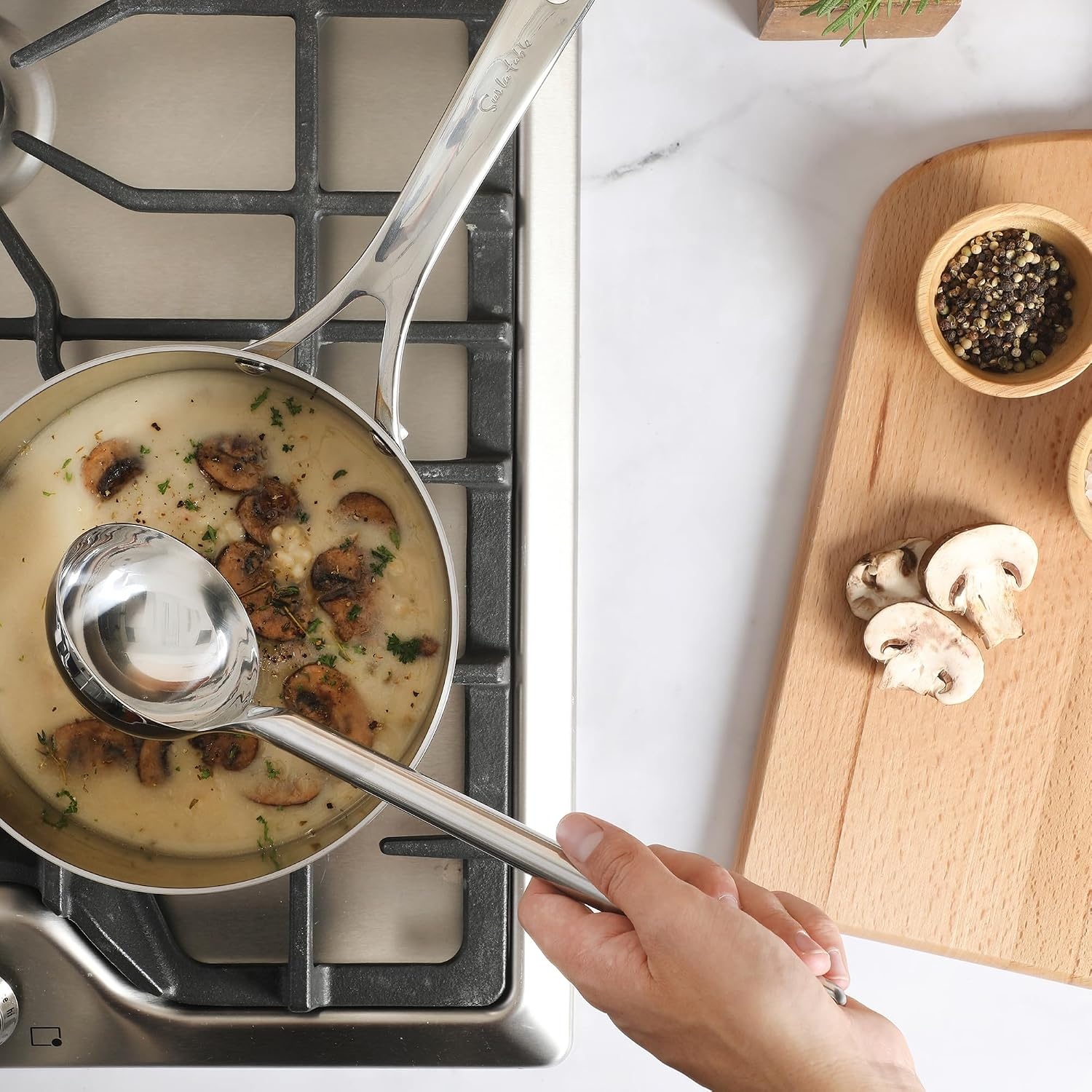 image:imageSur La Table Kitchen Essential Steelhaus Stainless Steel Kitchen SpoonSoup Ladle