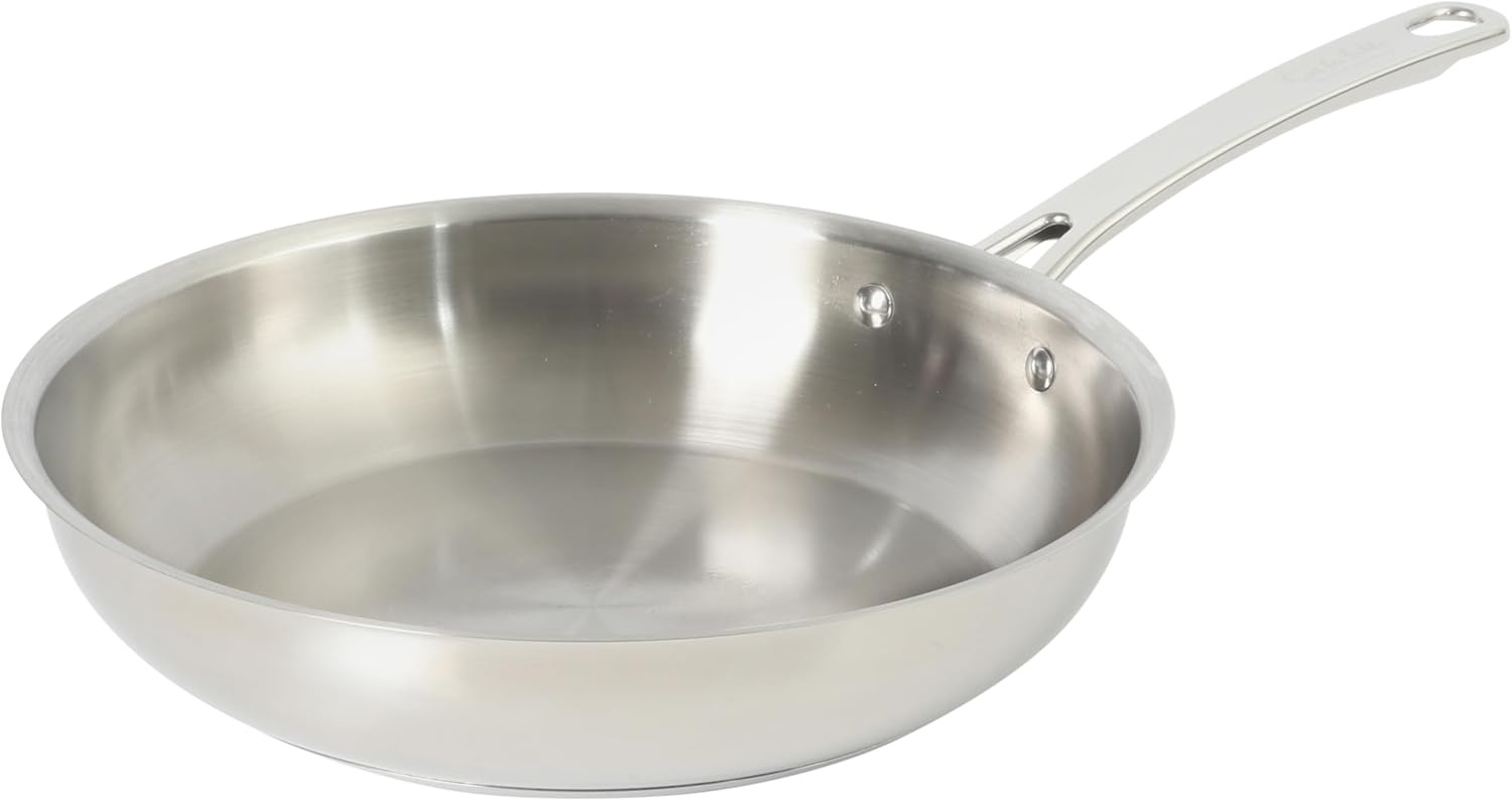 image:imageSur La Table Kitchen Essentials Chefs Deck 8Inch Stainless Steel Frying Pan Induction Ready Skillet with TriPly Base Polished Finish amp Hollow StayCool HandleStainless Steel