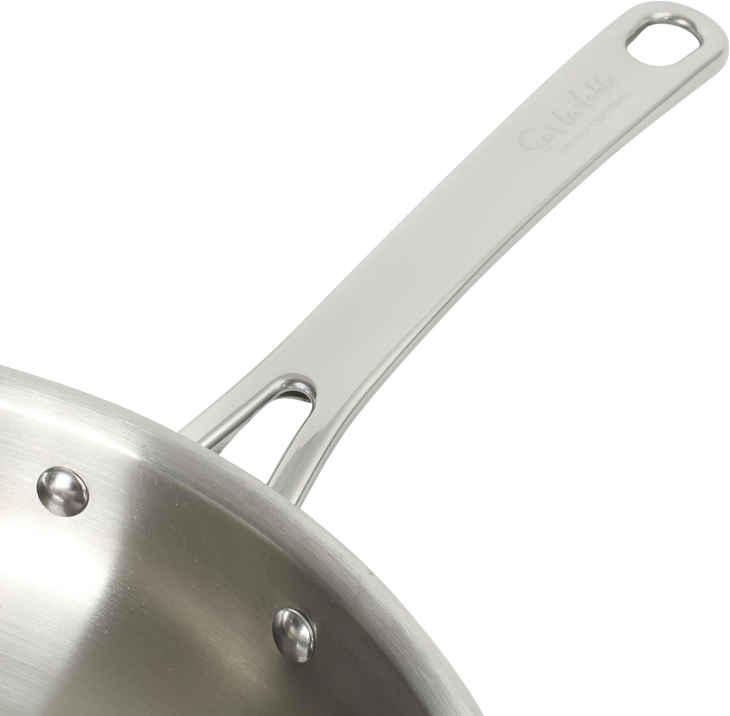 image:imageSur La Table Kitchen Essentials Chefs Deck 8Inch Stainless Steel Frying Pan Induction Ready Skillet with TriPly Base Polished Finish amp Hollow StayCool HandleStainless Steel
