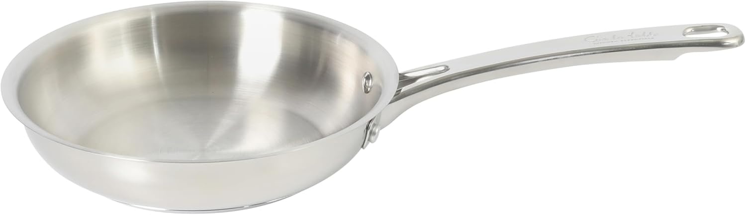 image:imageSur La Table Kitchen Essentials Chefs Deck 8Inch Stainless Steel Frying Pan Induction Ready Skillet with TriPly Base Polished Finish amp Hollow StayCool HandleStainless Steel