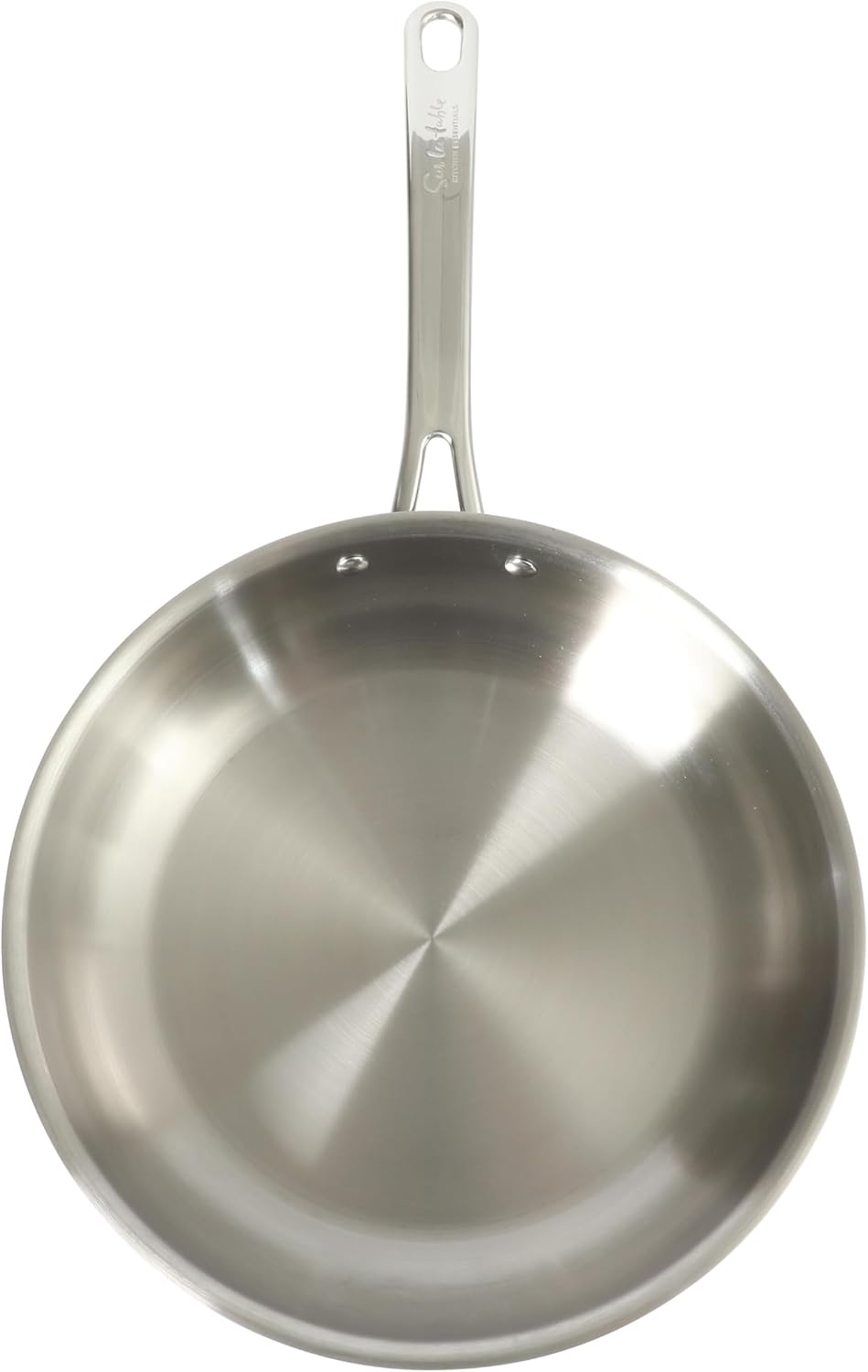 image:imageSur La Table Kitchen Essentials Chefs Deck 8Inch Stainless Steel Frying Pan Induction Ready Skillet with TriPly Base Polished Finish amp Hollow StayCool HandleStainless Steel
