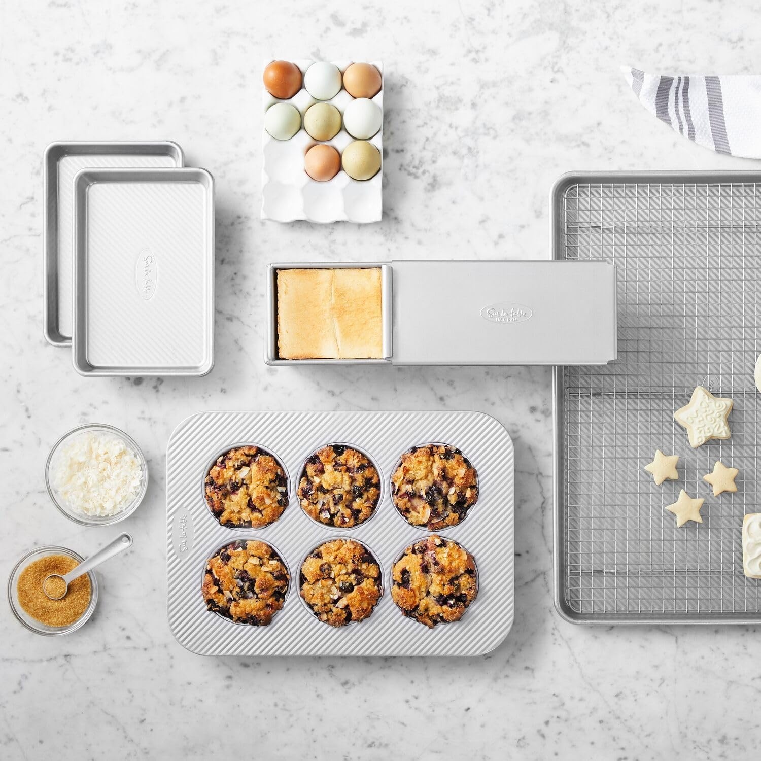 image:imageSur La Table Platinum Pro Jumbo Muffin Pan 6 Count Gray