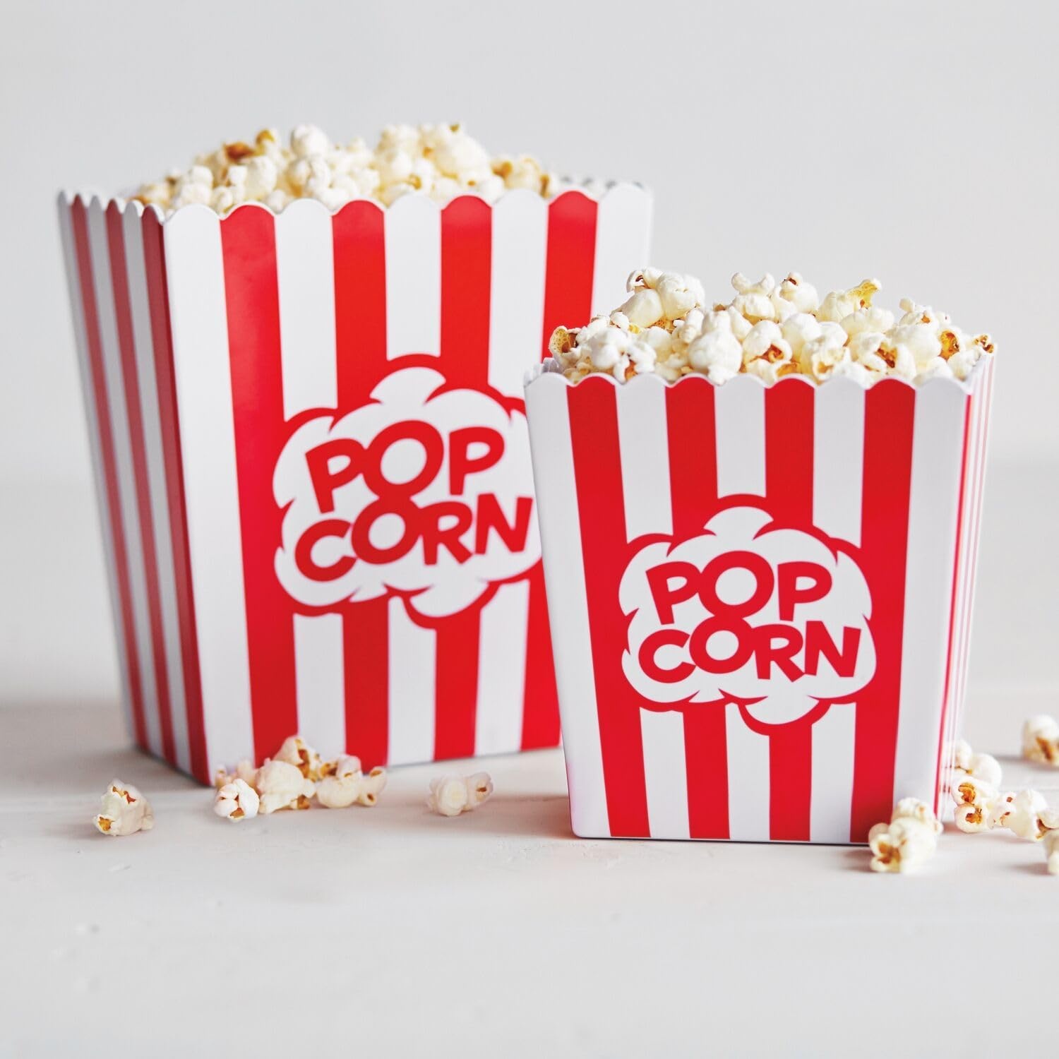 image:imageSur La Table Popcorn Bucket Red Large Red Popcorn Bucket with Handle for Movie Nights and Entertainment