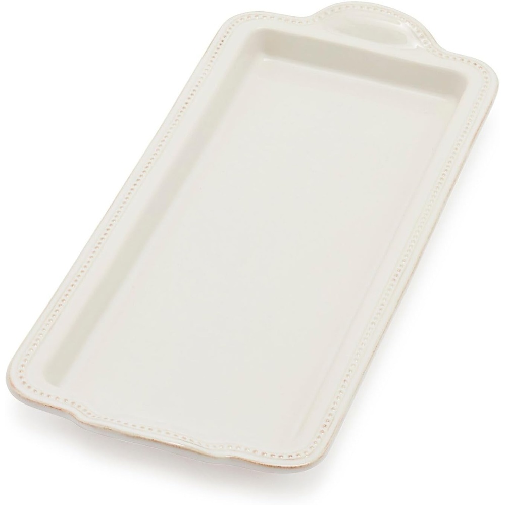 image:imageSur La Table Pearl Stoneware Rectangular Tray White