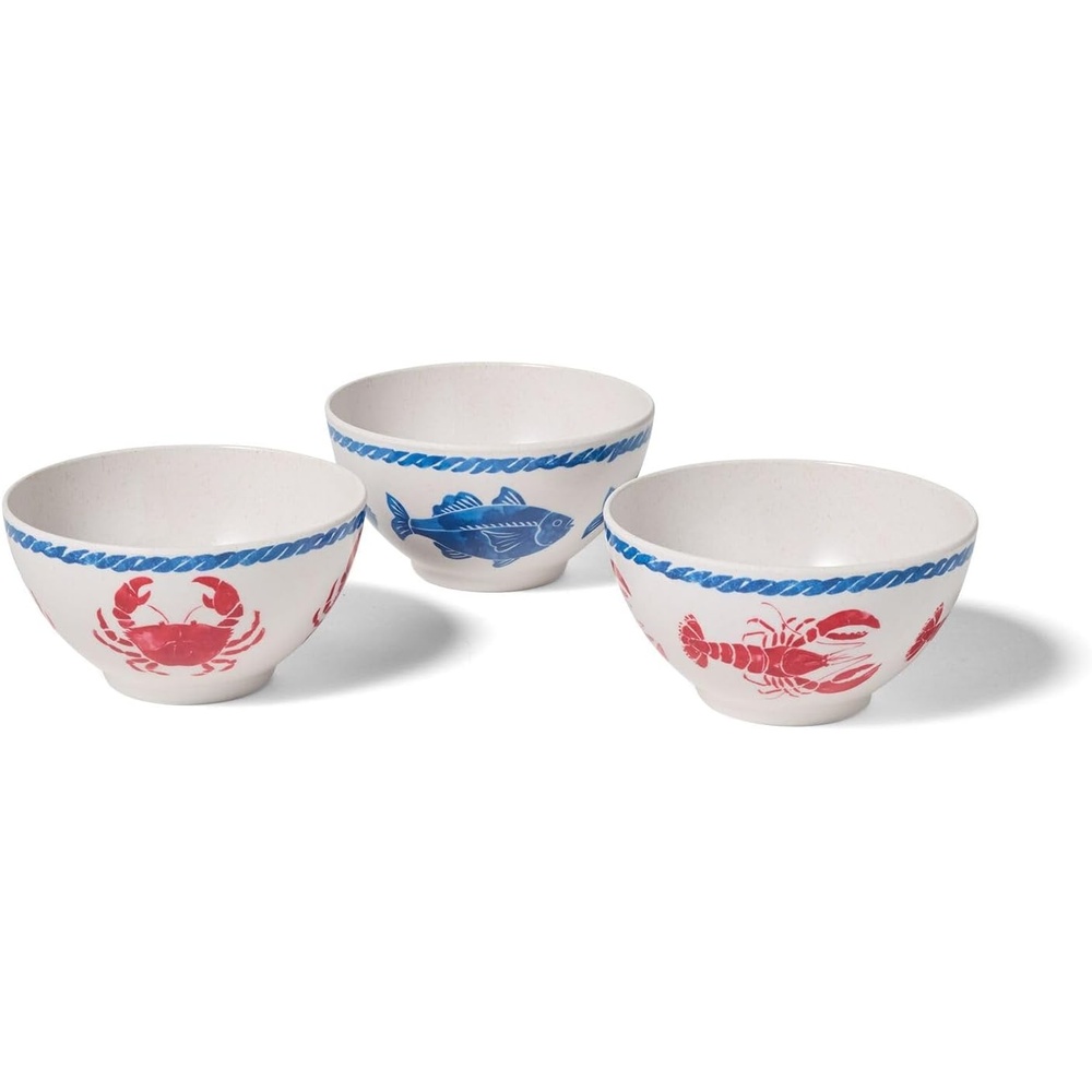 image:imageSur La Table Seaside Melamine Pinch Bowls Set of 3 White