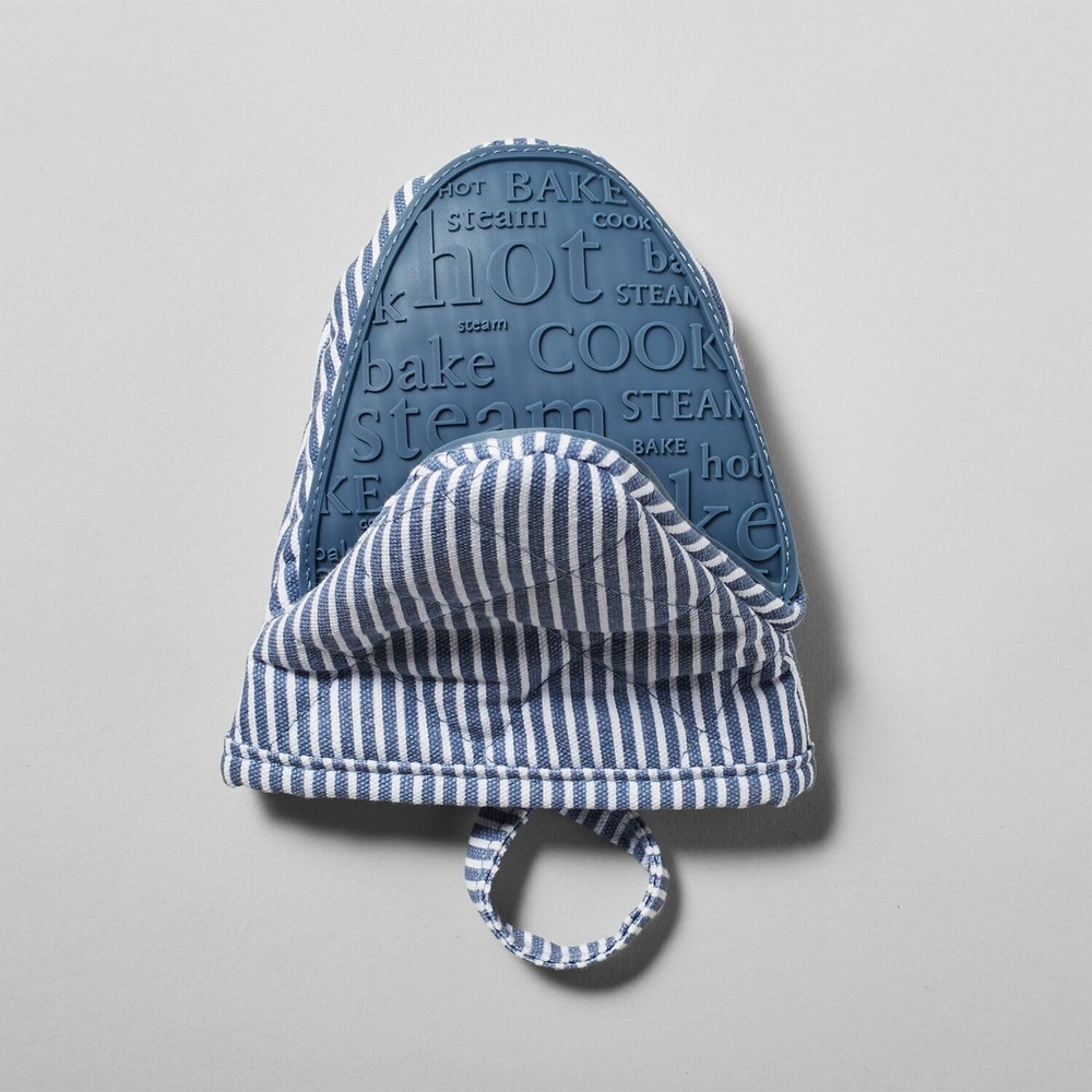 image:imageSur La Table Silicone Striped Mini Pinch Mitt BlueBlue