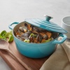 Sur La Table 4-Qt Enameled Cast Iron Dutch Oven – Oven & Broiler to 500°F, Induction Compatible, with Lid for Braising, Baking & Deep Frying, Nonstick Interior, Light Blue(Light Blue)