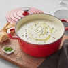 Sur La Table 4-Qt Enameled Cast Iron Dutch Oven – Oven & Broiler to 500°F, Induction Compatible, with Lid for Braising, Baking & Deep Frying, Nonstick Interior, Light Blue(Red)