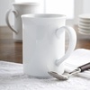 Sur La Table Bistro Mugs, Set of 4, White, Set of 4 Classic White Porcelain Mugs for Everyday Coffee and Tea Service, Set of 4