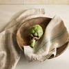 Sur La Table Classic Linen Stripe Towels, Green, Set of 2 Cotton-Linen Blend Towels with Classic Stripe Pattern for Kitchen and Table, Set of 2