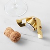 Sur La Table Gold Champagne Stopper, Hinged Lever Stopper in Polished Gold Finish to Preserve Champagne Fizz