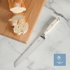 Sur La Table Kitchen Essential Tasting Kitchen German Steel Bread Knife, 8-Inch Stainless Steel Blade – Professional Kitchen Knife with White Handle and Forged Full Tang