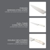 Sur La Table Kitchen Essential Tasting Kitchen German Steel Chef’s Knife, 8-Inch Stainless Steel Blade – Professional Kitchen Knife with Black Handle and Forged Full Tang(Eggshell White)
