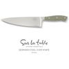 Sur La Table Kitchen Essential Tasting Kitchen German Steel Chef’s Knife, 8-Inch Stainless Steel Blade – Professional Kitchen Knife with Black Handle and Forged Full Tang(Juniper Green)