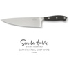 Sur La Table Kitchen Essential Tasting Kitchen German Steel Chef’s Knife, 8-Inch Stainless Steel Blade – Professional Kitchen Knife with Black Handle and Forged Full Tang(Black)