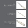 Sur La Table Kitchen Essential Tasting Kitchen German Steel Paring Knife, 3.5-Inch Stainless Steel Blade – Professional Kitchen Knife with White Handle and Forged Full Tang
