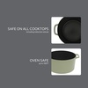 Sur La Table Kitchen Essentials 4-Piece Enameled Cast Iron Stackable Cookware Set, 5.3 Qt Dutch Oven with Lid, Braiser & Grill Pan, Navy Blue, Gold Knob Oven Safe to 500°F, Induction Compatible(Juniper Green (5qt Dutch))