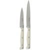 Sur La Table Kitchen Essentials Knife Set with Block, 14-Piece Forged German Steel Kitchen Knives, Beech Wood Block, Chef, Santoku, Bread & Steak Knives, Shears & Sharpener – Blue(Linen White (14pc Set))