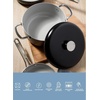 Sur La Table Kitchen Essentials Potluck Porch 5 Quart Aluminum Dutch Oven Pot w/Aluminum Lid PFA FREE Ceramic Interior Cookware Pot – Induction – Black
