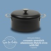 Sur La Table Kitchen Essentials Potluck Porch 5 Quart Aluminum Dutch Oven Pot w/Aluminum Lid PFA FREE Ceramic Interior Cookware Pot – Induction – Black