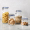 Sur La Table Kitchen Essentials Rue Lumiere 4-Piece Handmade Glass Canister Set with Airtight Cork Lids, Clear – 57 oz, 45 oz, 34 oz & 25 oz, Food Storage Jars, Dishwasher Safe, Pantry Organization(Set of 4 (71 oz  54 oz  37 oz & 22.5 oz))