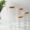 Sur La Table Kitchen Essentials Rue Lumiere 4-Piece Handmade Glass Canister Set with Airtight Cork Lids, Clear – 57 oz, 45 oz, 34 oz & 25 oz, Food Storage Jars, Dishwasher Safe, Pantry Organization(Set of 4 (57 oz  45 oz  34 oz & 25 oz))