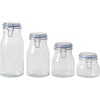 Sur La Table Kitchen Essentials Rue Lumiere 4-Piece Handmade Glass Canister Set with Airtight Cork Lids, Clear – 57 oz, 45 oz, 34 oz & 25 oz, Food Storage Jars, Dishwasher Safe, Pantry Organization(Set of 4 (71 oz  54 oz  37 oz & 22.5 oz))
