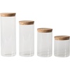 Sur La Table Kitchen Essentials Rue Lumiere 4-Piece Handmade Glass Canister Set with Airtight Cork Lids, Clear – 57 oz, 45 oz, 34 oz & 25 oz, Food Storage Jars, Dishwasher Safe, Pantry Organization(Set of 4 (57 oz  45 oz  34 oz & 25 oz))