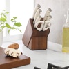 Sur La Table Kitchen Essentials Tasting Kitchen High-Carbon German Steel 7 Piece Full Tang Forged Cutlery Knife Block Set – Eggshell White W/Ashwood Block(Eggshell White w/ Ashwood Block)