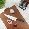 Sur La Table Kitchen Essentials Tasting Kitchen High-Carbon German Steel 7 Piece Full Tang Forged Cutlery Knife Block Set – Eggshell White W/Ashwood Block(Black)
