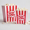 Sur La Table Popcorn Bucket, Red, Large Red Popcorn Bucket with Handle for Movie Nights and Entertainment