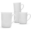 Sur La Table Bistro Mugs, Set of 4, White, Set of 4 Classic White Porcelain Mugs for Everyday Coffee and Tea Service, Set of 4