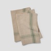 Sur La Table Classic Linen Stripe Towels, Green, Set of 2 Cotton-Linen Blend Towels with Classic Stripe Pattern for Kitchen and Table, Set of 2