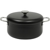 Sur La Table Kitchen Essentials Potluck Porch 5 Quart Aluminum Dutch Oven Pot w/Aluminum Lid PFA FREE Ceramic Interior Cookware Pot – Induction – Black