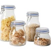 Sur La Table Kitchen Essentials Rue Lumiere 4-Piece Handmade Glass Canister Set with Airtight Cork Lids, Clear – 57 oz, 45 oz, 34 oz & 25 oz, Food Storage Jars, Dishwasher Safe, Pantry Organization(Set of 4 (71 oz  54 oz  37 oz & 22.5 oz))