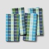 Sur La Table Modern Plaid Napkins, Set of 4, Blue, Woven Cotton Plaid Napkins for Casual and Formal Dining, Set of 4