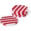 Sur La Table Seaside Resin Striped Coasters, Set of 4, Red