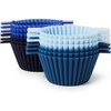 Sur La Table Silicone Muffin Liners, Blue, Set of 12 Long-Lasting Nonstick Baking Cups for Muffins, Cupcakes and Egg Bites, Set of 12