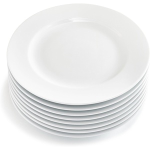 Sur La Table Bistro Round Dinner Plates, White