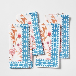 Sur La Table Colorful Posy Napkins, Set of 4, Blue