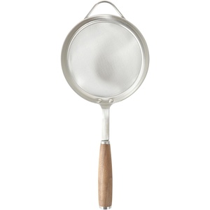 Sur La Table Kitchen Essential Stainless Steel W/Walnut Handle 5.5 Inch Mesh Strainer and Sifter
