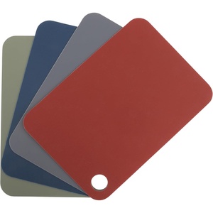Sur La Table Kitchen Essentials Crafty Carvery BPA-Free Flexible Cutting Mats – 4-Piece Color-Coded Chopping Board Set, Dishwasher Safe, Non-Slip, 11.75″ x 8.25″, Assorted Colors