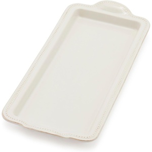 Sur La Table Pearl Stoneware Rectangular Tray, White