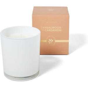 Sur La Table Sandalwood & Cardamom Candle, Hand-Poured Soy Blend with Warm Woody Sandalwood and Spiced Cardamom Fragrance