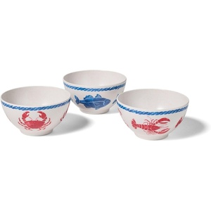 Sur La Table Seaside Melamine Pinch Bowls, Set of 3, White