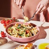 Sur La Table Lucent Reactive Glaze Pasta Bowl, Rose, Handcrafted Stoneware with Luminous Rose Finish for Pasta, Salads and Grain Bowls