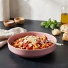 Sur La Table Lucent Reactive Glaze Pasta Bowl, Rose, Handcrafted Stoneware with Luminous Rose Finish for Pasta, Salads and Grain Bowls